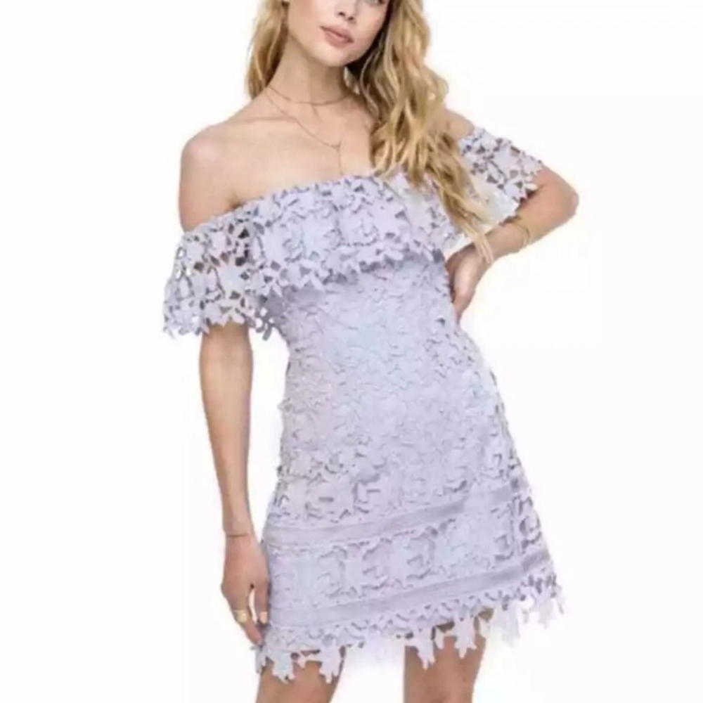 Astr The Label Lilac Lace Mini Dress